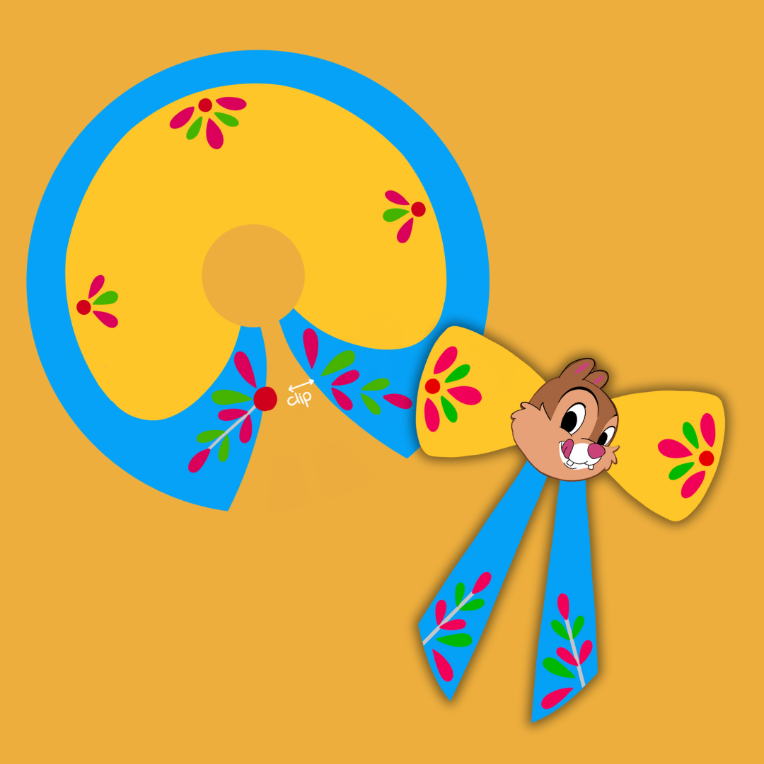Chip & dale cape and bow