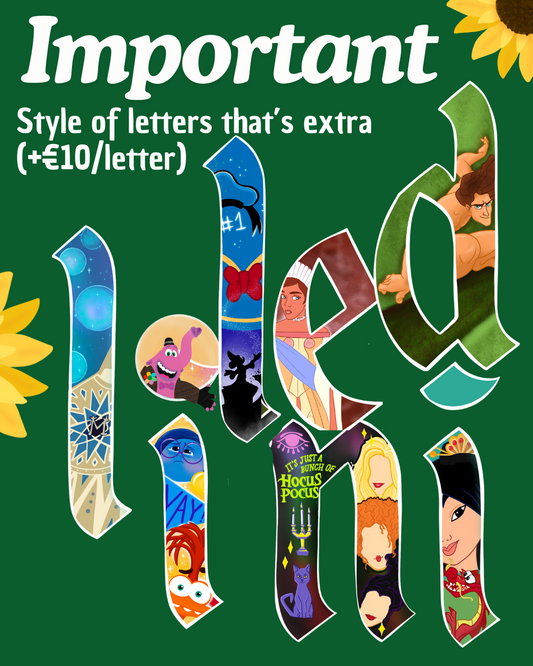 Extra detail letter custom character
